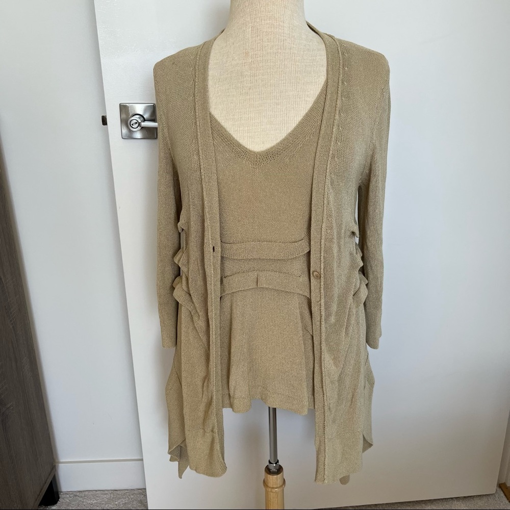 Donna Karan Knit Tank & Cardigan Set